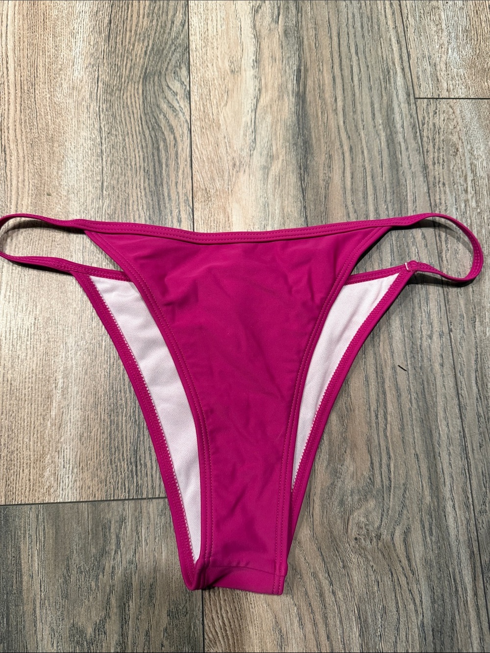 SHEIN Hot Pink High-Cut Bikini Bottom